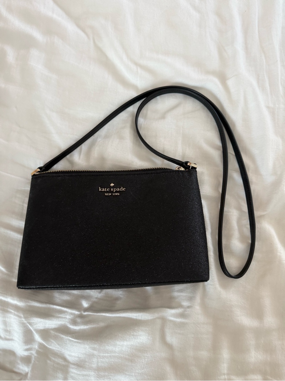 kate spade Black Crossbody Pouch with Gold Logo